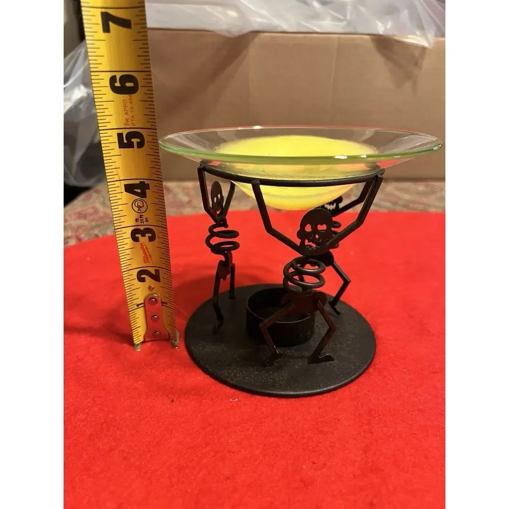 PartyLite BONES Aroma Melts Warmer P8603 Candle Holder Skeleton Halloween
